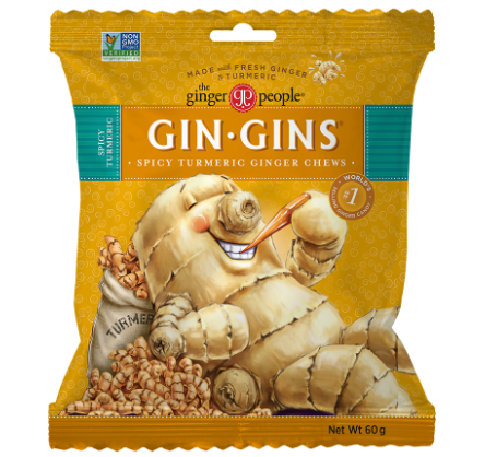 The Ginger People Gin Gins Turmeric Chewy Spicy Ginger Candy 60g