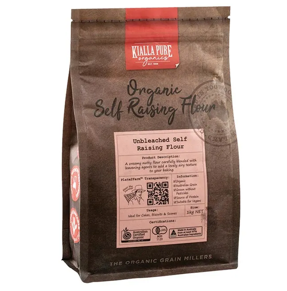 Kialla Organic Self-Raising Unbleached Flour 1kg