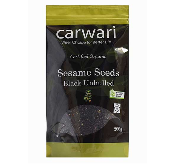 Carwari Organic Sesame Seeds Unhulled Black 200g