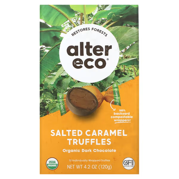 ** Alter Eco Dark Chocolate Salted Caramel Truffles 108g