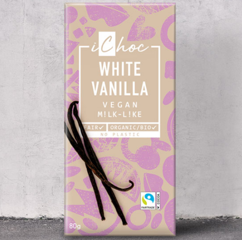 iChoc White Vanilla Vegan Chocolate 80g