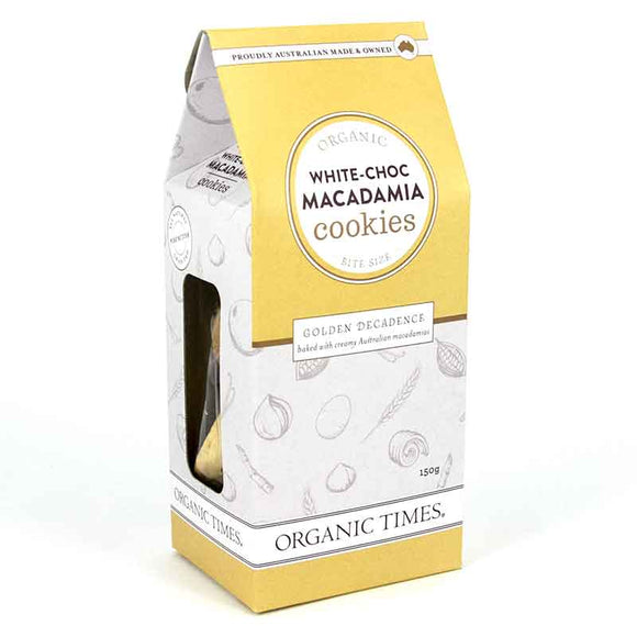 Organic Times White Choc Macadamia Cookies 150g