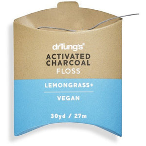Dr Tung Smart Vegan Dental Floss Activated Charcoal & Lemongrass 27m