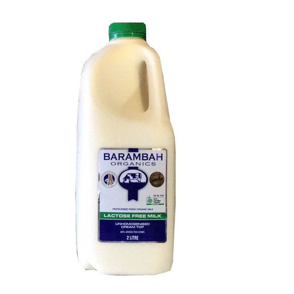 Barambah Organics Lactose Free Full Cream Milk 2L