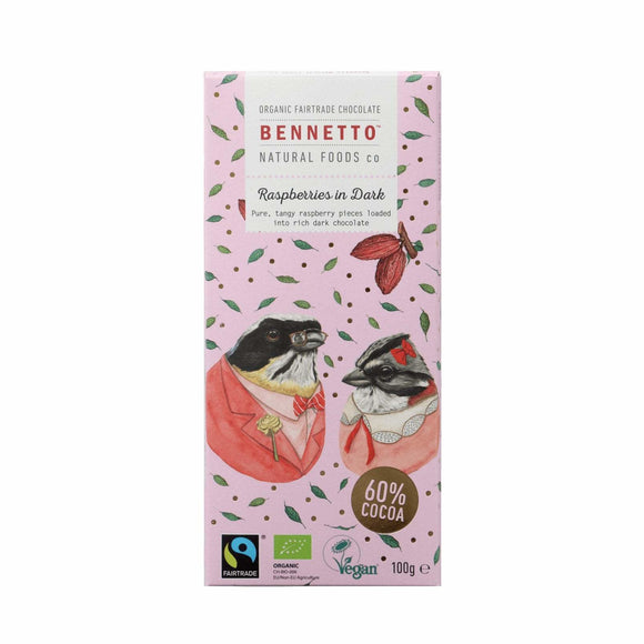 Bennetto Organic Dark Chocolate RASPBERRIES 100g