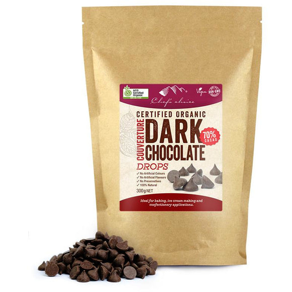 Chef's Choice Organic Dark Chocolate Drops 70% 300g
