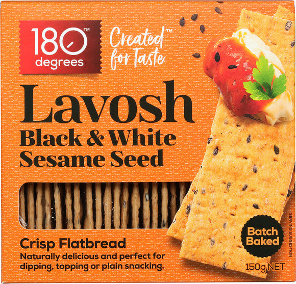 180 degrees Black & White Sesame Seed Lavosh 150g