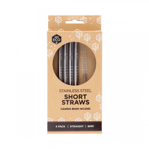 Ever Eco S/S Short Straws Straight 4 pack + brush