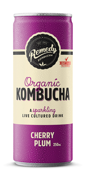 Remedy Kombucha Cherry Plum 4x250ml cans