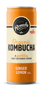 Remedy Kombucha Ginger & Lemon 4x250ml cans