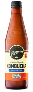 Remedy Kombucha Orange Squeeze 330ml glass bottle