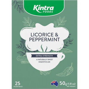 KINTRA Herbal Tea Bags Licorice & Peppermint Tea 25 bags