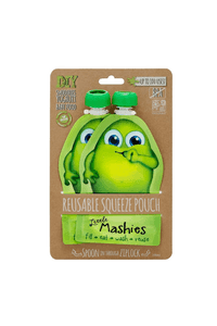 Little Mashies Reusable Squeeze Pouches Green 2x130ml pack