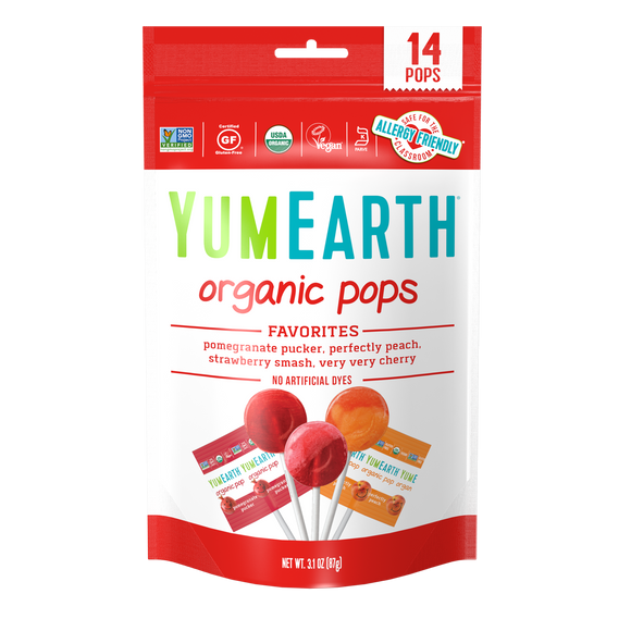 Yum Earth Organic Lollipops Favourites 14 lollipops 85g